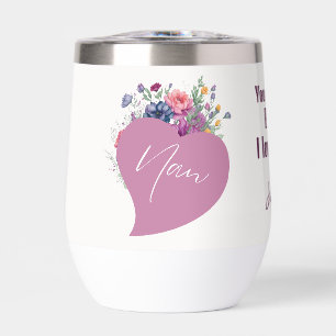 Nan I Love You Watercolor Wildflowers Heart