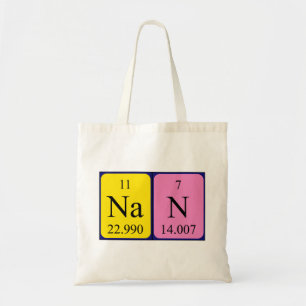 Nan periodic table name tote bag
