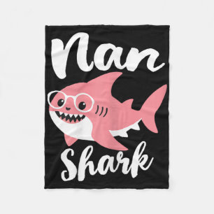 Nan Shark Mother's Day Grandma Funny Fleece Blanket