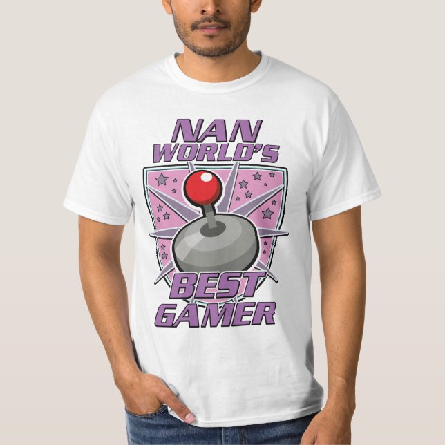Nan World's best gamer retro logo T-Shirt (Front)