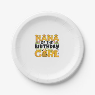 Nana 1st Birthday Girl Giraffe Theme Party Zoo Saf Paper Plate