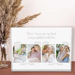 Nana 4 Vertical Photo Loving Words Delicate Leaf Block