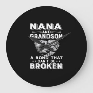 Nana And Grandson A Bond That Cant Be Broken Large Clock