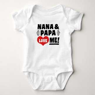 Nana And Papa Love Me Baby Bodysuit
