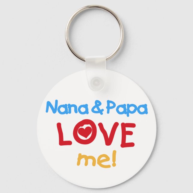 Nana and Papa Love Me Key Ring (Front)