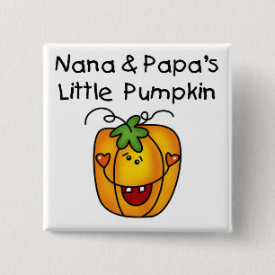 Nana and Papa's Little Pumpkin T-shirts 15 Cm Square Badge