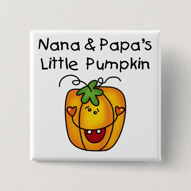 Nana and Papa's Little Pumpkin T-shirts 15 Cm Square Badge (Front)