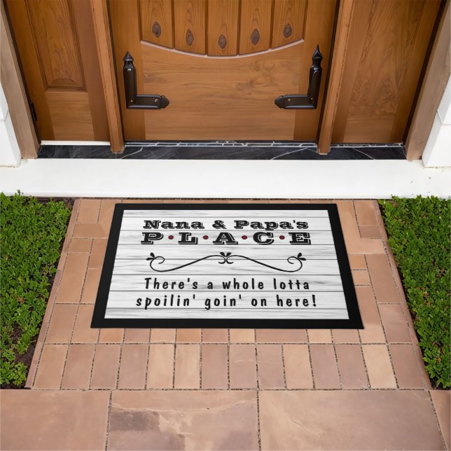 Nana and Papa's Place Whole Lotta Spoilin' Rustic Doormat (Outdoor)