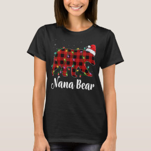 Nana Bear Buffalo Red Plaid Matching Family Christ T-Shirt