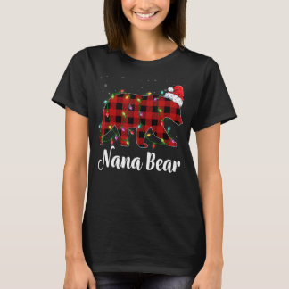 Nana Bear Buffalo Red Plaid Matching Family Christ T-Shirt