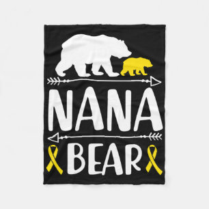 Nana Bear Childhood Cancer Awareness Grandma Of A  Fleece Blanket