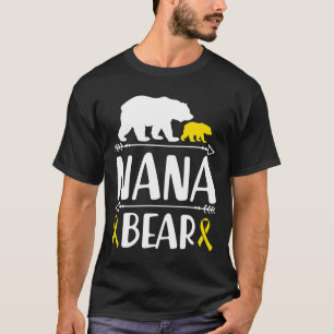 Nana Bear Childhood Cancer Awareness Grandma Of A  T-Shirt