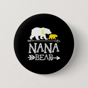 Nana Bear Childhood Cancer Awareness Nana Of A War 6 Cm Round Badge