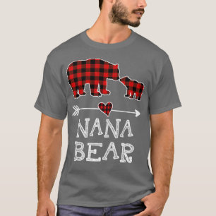 Nana Bear Christmas Pajama Red Plaid Buffalo Famil T-Shirt
