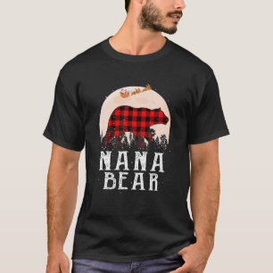 Nana Bear Christmas Pajama Red Plaid Buffalo T-Shirt