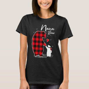 Nana Bear Christmas Pajama Woman Red Plaid Grandma T-Shirt