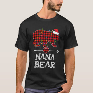 Nana Bear Pajama Red Plaid Buffalo Family Gift For T-Shirt