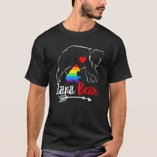 Nana Bear Proud Mum Grandma Ally Lgbtq Rainbow Fla T-Shirt