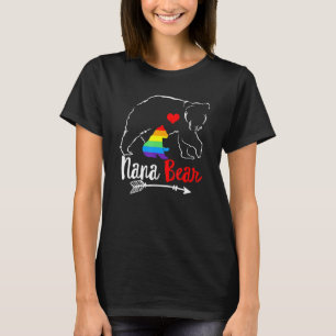 Nana Bear Proud Mum Grandma Ally Lgbtq Rainbow Fla T-Shirt