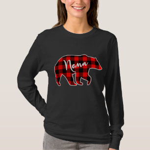 Nana Bear Red Plaid Matching Family Christmas T-Shirt
