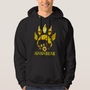 Nana Bear Sunflower Silhouette Thanksgiving Mother Hoodie