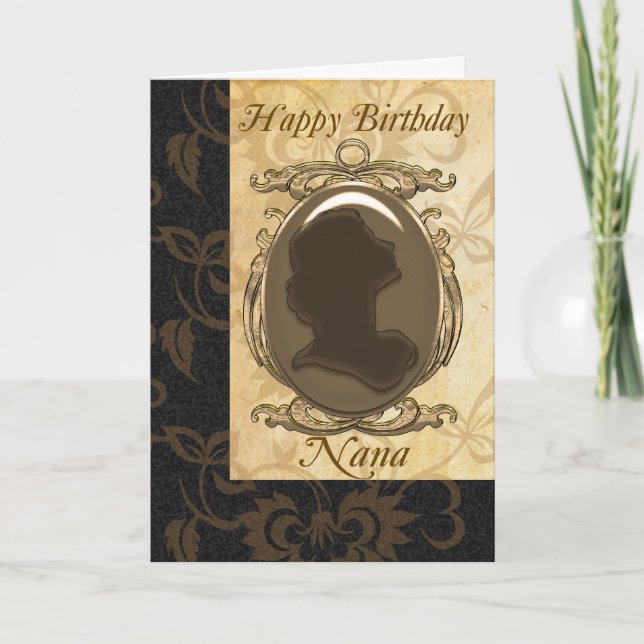 Nana Birthday Card With Cameo (Front)