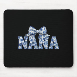 Nana- Blue White Chinoiserie Floral - Grandma  Mouse Pad