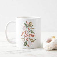 Nana Bright Holly Christmas Red Script