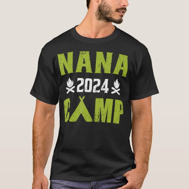 Nana Camp 2024 Family Vacation Summer Camping Crew T-Shirt (Front)
