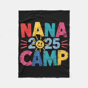 Nana Camp 2025 Family Vacation Summer Camping Crew Fleece Blanket