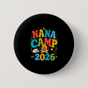 Nana camp 2026 retro grandma camping family 6 cm round badge