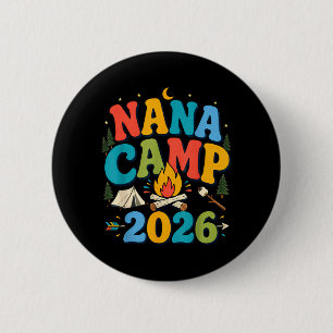 Nana Camp 2026 Retro Grandma Camping Family 6 Cm Round Badge