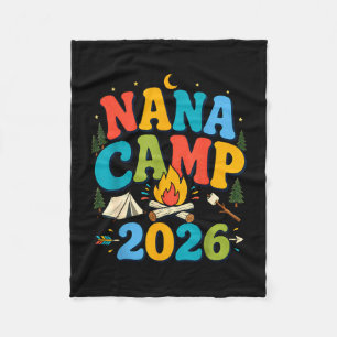 Nana camp 2026 retro grandma camping family fleece blanket