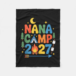 Nana camp 2027 family vacation summer camping crew fleece blanket