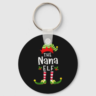 Nana Christmas Elf Matching Pajama X-mas Party  Key Ring