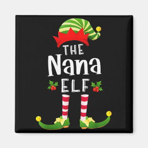 Nana Christmas Elf Matching Pajama X-mas Party  Magnet