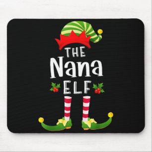 Nana Christmas Elf Matching Pajama X-mas Party  Mouse Pad