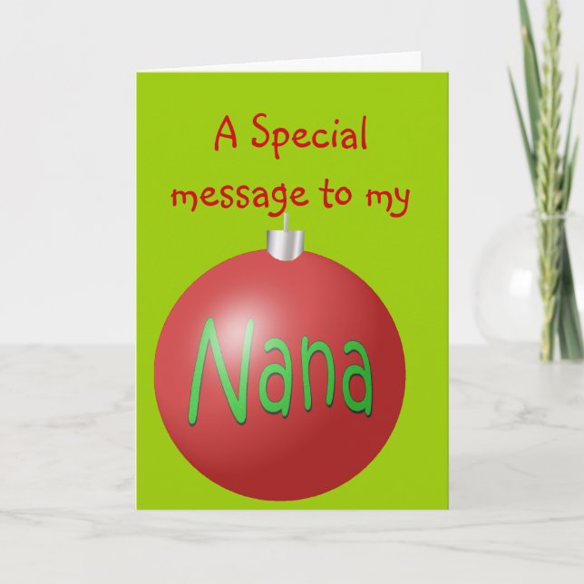 Nana Christmas ornament card (Front)