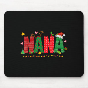 Nana Claus Christmas Lights Pajama Family Matching Mouse Pad