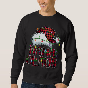 Nana Claus Christmas Lights Pajama Family Matching Sweatshirt