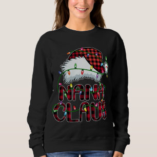 Nana Claus Christmas Lights Pajama Family Matching Sweatshirt