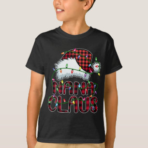 Nana Claus Christmas Lights Pajama Family Matching T-Shirt