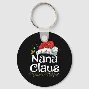 Nana Claus Christmas Pajama Family Matching Xmas L Key Ring