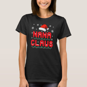 Nana Claus Christmas Pajama Family Matching Xmas L T-Shirt