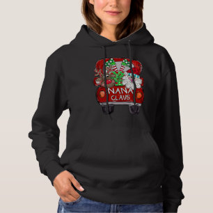 Nana Claus Christmas - Reindeer and Santa Claus Hoodie