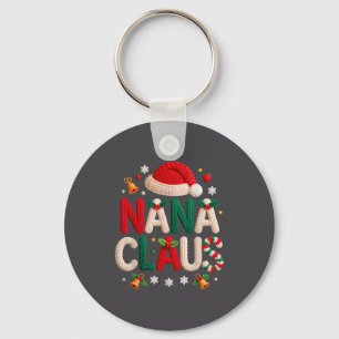 Nana Claus Knitted Design Grandma Pajama Family Ma Key Ring
