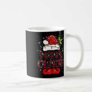 Nana Claus Merry Christmas Buffalo Plaid Santa Hat Coffee Mug