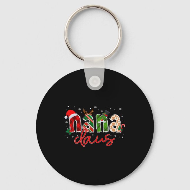 Nana Claus Santa Claus Family Matching Christmas P Key Ring (Front)
