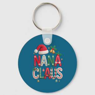 Nana Claus Santa Claus Grandma Family Matching Chr Key Ring