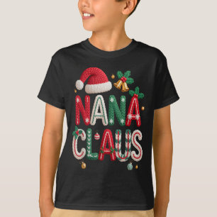 Nana Claus Santa Claus Grandma Family Matching Chr T-Shirt